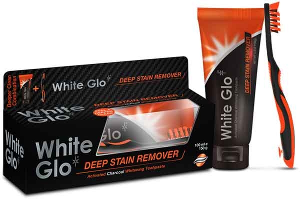 White Glo Aktif Kömürlü Leke Giderici ve Beyazlatıcı Macun+Fırça Set